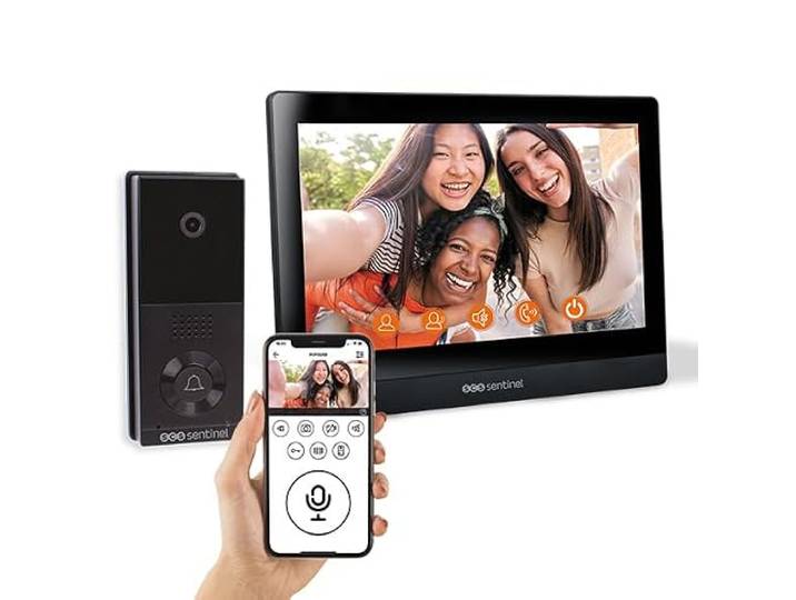 SCS Sentinel VisioWiFi 10 – Interphone Vidéo Filaire - 2 Fils Écran Tactile 10\ – Visiophone WiFi Connecté – Application Mobile – Portée 100 m – Maison Surveillance IP65 - PVF0058