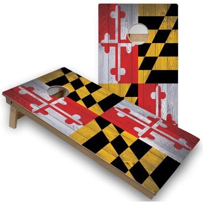 Skip's Garage Maryland Flag Outdoor Cornhole Set