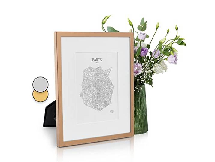 Elegance by Casa Chic - Metalen fotolijst met koper geplateerd - 10x8 inch met 5x7 inch passe-partout - glasplaat