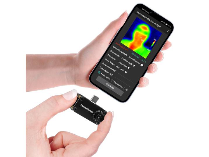 Caméra thermique mobile de type C -20~1000 ° Caméra thermique infrarouge 32*32 pixels avec contrôle par application pour téléphone Android