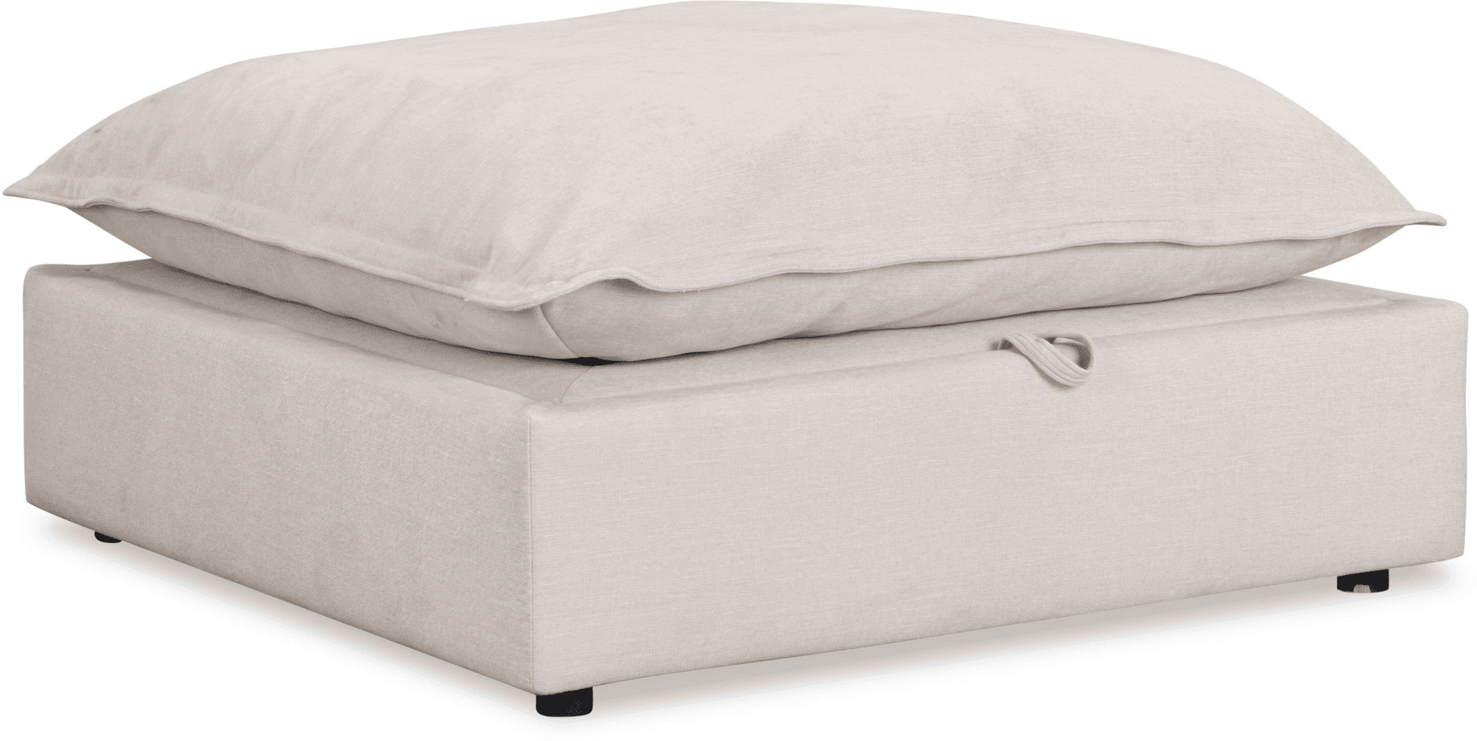 Mallow Coastal Weave Linen Storage Footstool