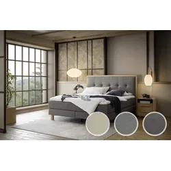 Hasena »Solara« Boxspringbett 140x200 cm / Monet steel / Elegance-Top