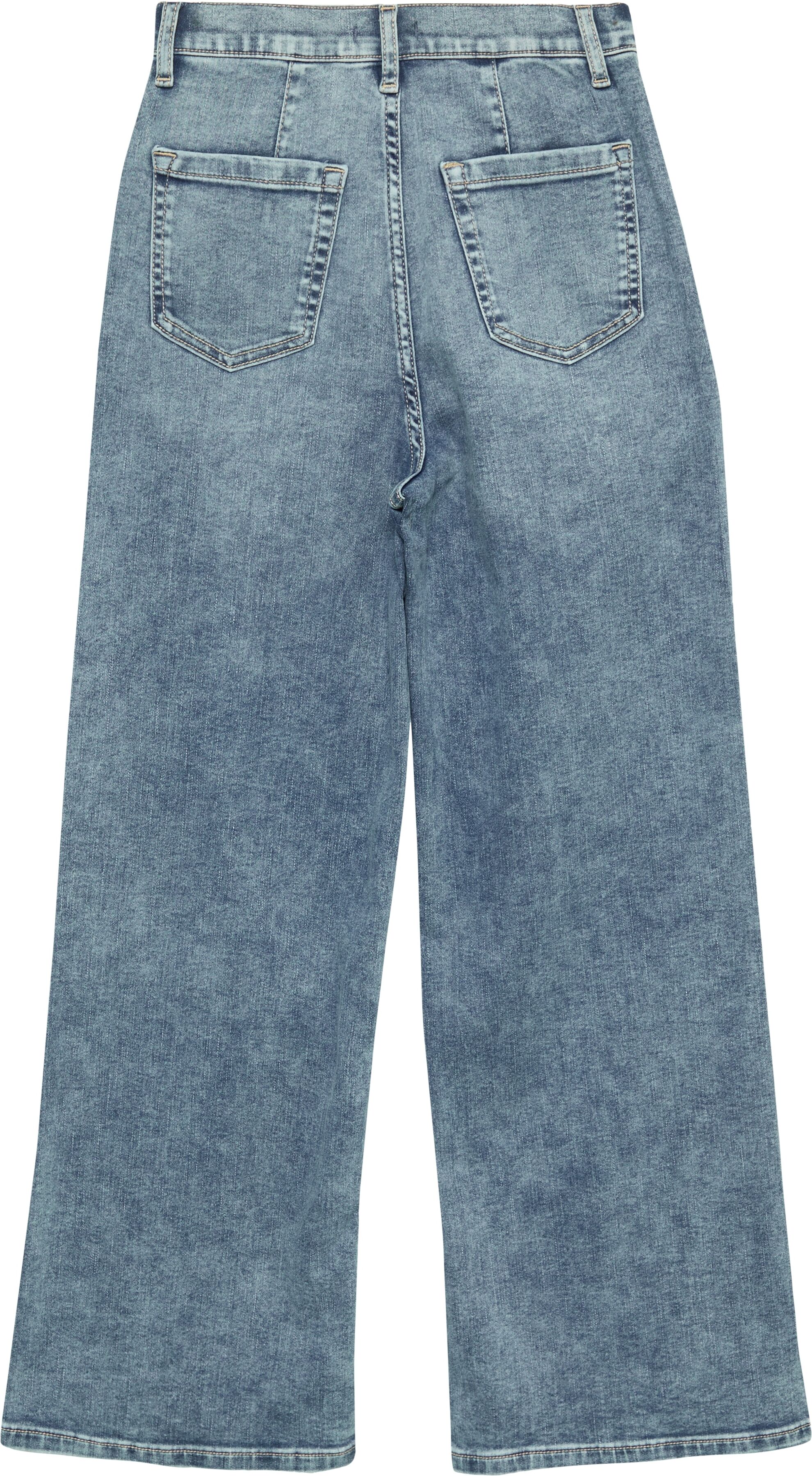 Weite Jeans S.OLIVER JUNIOR, Mädchen, Gr. 158, N-Gr, blau, Denim/Jeans, Obermaterial: 79% Baumwolle, 20% Polyester, 1% Elasthan, unifarben, weit knöchellang, Jeans Weite Jeans, mit Taschen