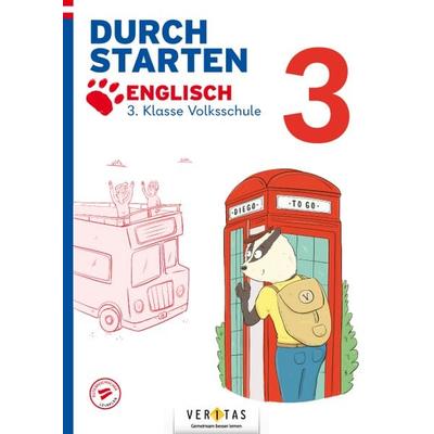 Durchstarten. Diego to go! Englisch 3. Klasse Volksschule, Taschenbuch von Carina Oberhofer, VERITAS Verlags- und Handelsgesellschaft m.b.H.,