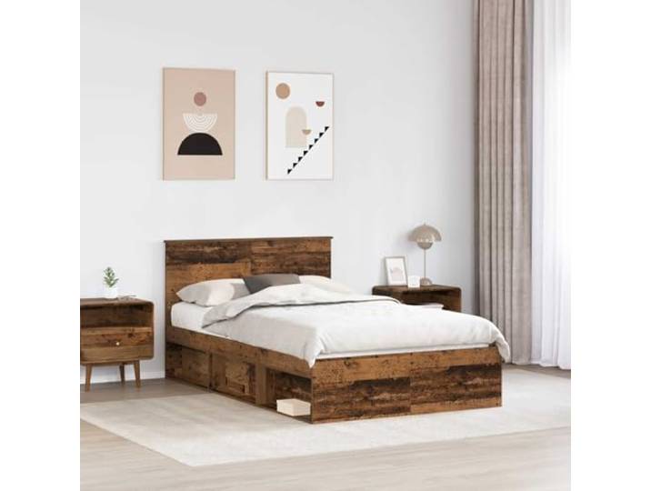 SKTQYQO Bettgestell Kiefer massiv 120 x 190 cm Modernes Design, klare Linien, geeignet für zeitgenössische Zimmer