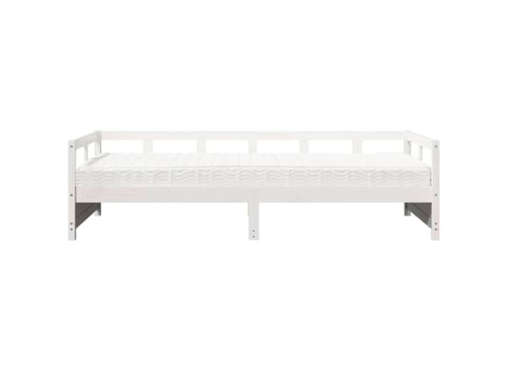 KTHLBRH Schlafsofa 2 in 1 weiß 80 x 200 cm mit 2 Matratzen Massives Kiefernholz, Lattenrost im Lieferumfang enthalten, herausnehmbare Struktur, einfache Montage