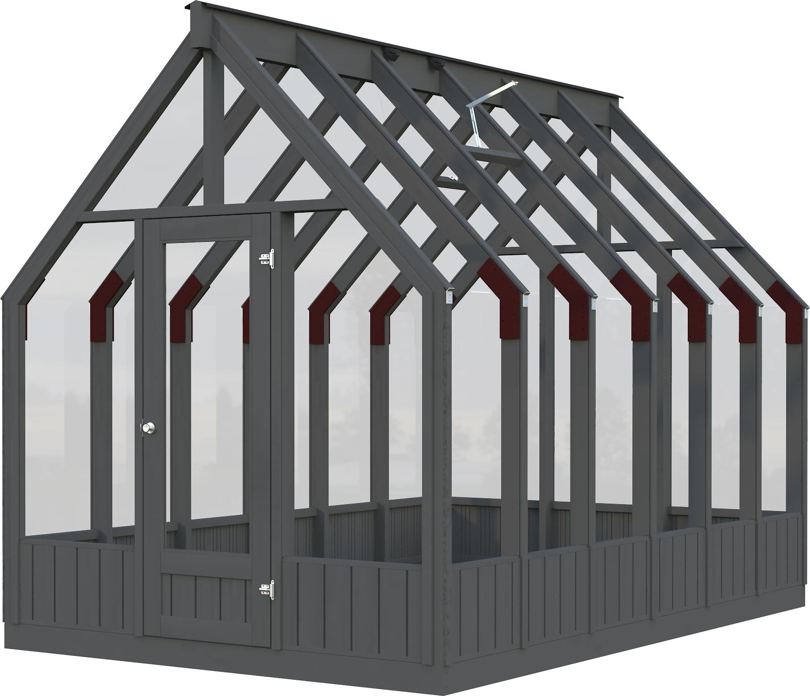 Palmako Gewächshaus / Pavillon / Glashaus Emilia 8,2 m² - 18 mm dunkelgrau lackiert (RAL7012)