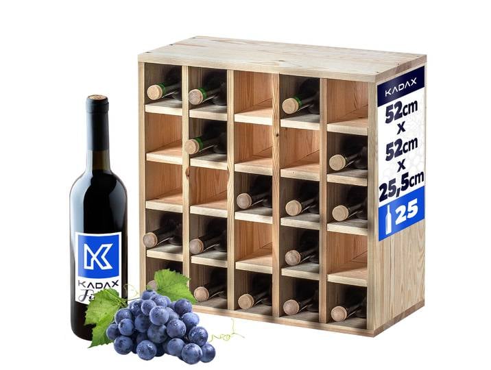 KADAX Bibliothèque à vin Boîte à échecs en bois et bronze clair