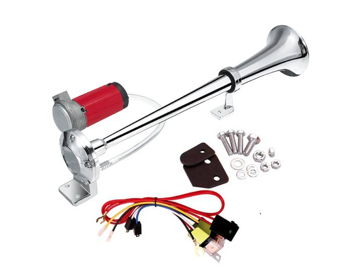 Kit de klaxon pneumatique 12V à trompette simple avec compresseur universel pour camion, voiture, SUV, installation facile, son puissant