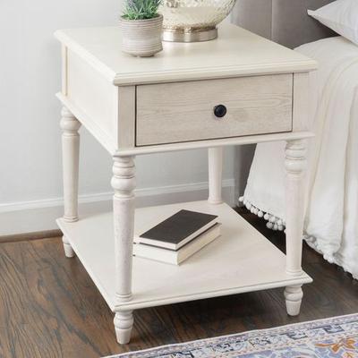 Linon Home Decor Products Mattie Accent Table Off White , Off White