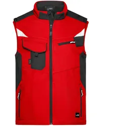 Softshellweste "JN845" - M - rot/schwarz