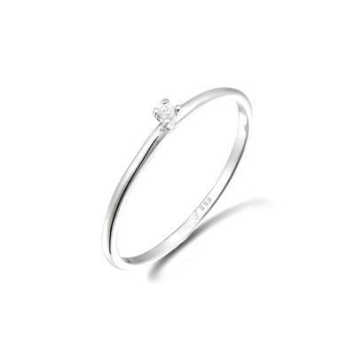 Diamantring ELLI DIAMONDS "Ring Diamant Weiß Brillantschliff (0.015 ct) 585 Weißgold" Gr. 54, weiß, Fingerringe, Damen, 54, Weißgold 585, Diamantring