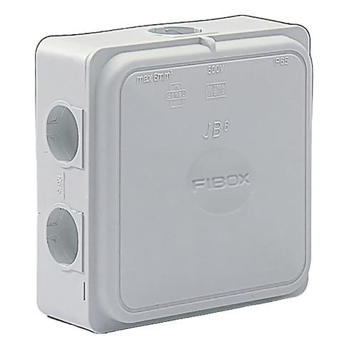 Fibox Abzweigdose, 6mm², 110x110x49mm, Kabelzuführungen 2, Polypropylen (JB 6 G)