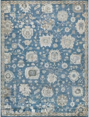 EXQUISITE RUGS Museum Hand-knotted Bamboo Silk Navy Area Rug.