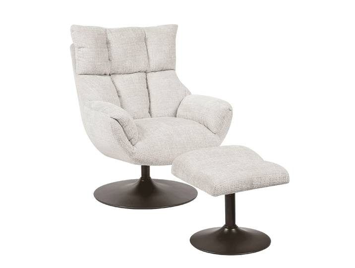 Tower Living Draaifauteuil Force Met voetenbank, Bouclé - Zand