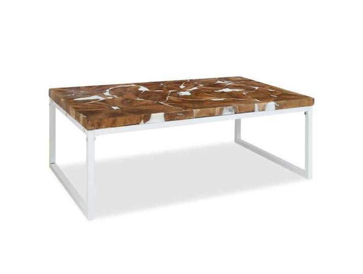 “Winter Sale TOP Table à café Blanche - Table basse Teck Résine 110x60x40cm PRO74039