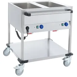 Mobiltherm BW2L, Fahrbarer Speisenausgabewagen, Edelstahlausführung, 2 GN, 850 x 700 x 900 mm