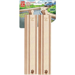 Hape Spielzeugeisenbahn-Zubehör E3779, Lange Eisenbahnschienen, Holz, 4-teilig