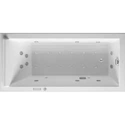 Duravit Starck Whirlpool, Einbauversion, 1 Rückenschräge, Gestell, Ab- und Überlaufgarnitur chrom, Combi-System E, 1700x800mm, 760336000CE1000