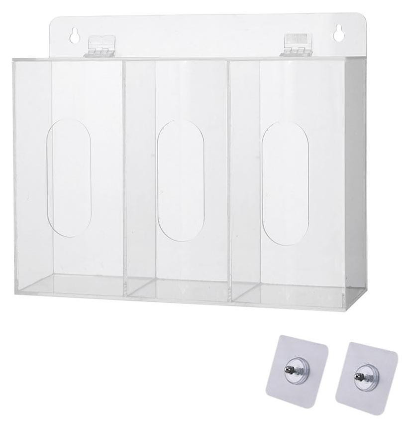 Merkloze wandmontabele acryl dispenser voor mondmaskers en handschoenen