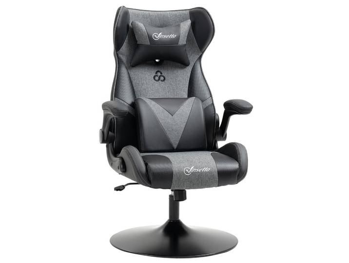 Vinsetto Gamingsessel Kunstleder Metall Schwarz, Textil, 69x118x73 cm, Büromöbel, Bürostühle, Gamingstühle