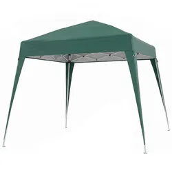 Outsunny Faltbares Gartenzelt, 2,4 x 2,4 m, Pop-up-Design, Pavillon aus Stahl und Stoff