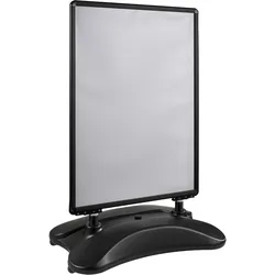 Kundenstopper STORM-STOP Lite A0 mit Wassertank, windfest, 32 mm Profil, runde Ecken schwarz, Aluminium