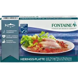 Fontaine Herings-Platte in Creme mit Gemüseeinlage
