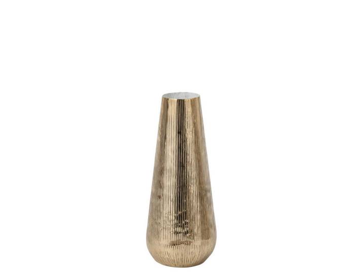 Ambia Home Dekovase, Weiss, Goldfarben, Metall, 19x48x19 cm, Dekoration, Vase, Metallvase