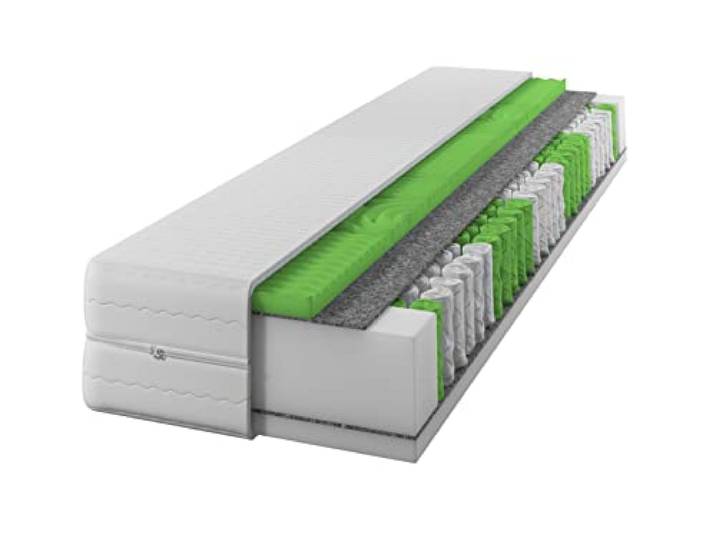 IZER Matratze 100x200 H2 /H3 24cm, 7-Zonen, Taschenfedern, Steppbezug, Federkern, Massageschaum