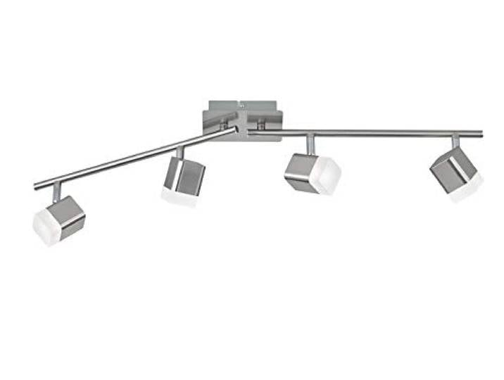 Reality Leuchten R82154107 Plafonnier\, Métal\, 4 W\, Nickel Matt/Weiß