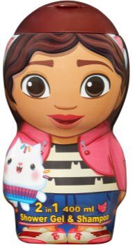 Gabby's Dollhouse 2D Kids Gentle gel de duche e champô 2 em 1 400 ml. 2D Kids Gentle