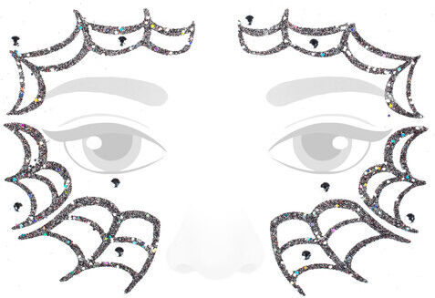 Face-Art-Tattoo "Spinnenweben"