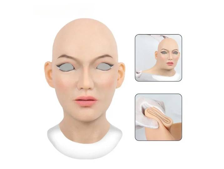 Masque complet pour adultes, forme féminine chauve en Silicone, couvre-chef, accessoires de Cosplay d'halloween, masque de fausse fille, nouvelle collection