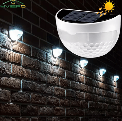 Inspire Picks 6LED Half Round Solar Step & Fence Lights Waterproof Outdoor Garden Wall Lamps white white Shell