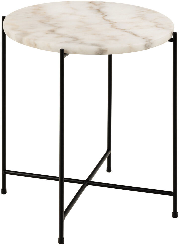 Metro Side Table with Marble Top 42x45cm White Marble 45cm H X 42cm W X 42cm D