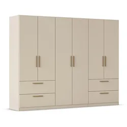 Rauch Drehtürenschrank "Skandi" 6-türig mit vier Schubladen - 271x54x210cm - beige -