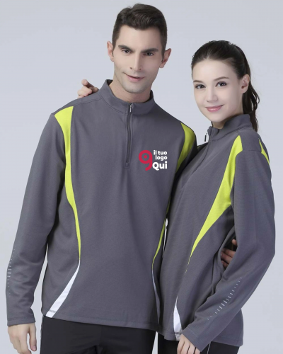 Spiro Trial Training: T-shirt lunga con zip, Poliestere, 185g/m² Personalizzate o neutre Spiro