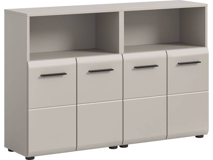 Badmöbel-Set WELLTIME FLORENZ, 2-teilige Badkombination, hochwertige MDF-Front , kaschmir, B:120cm H:80cm T:30cm, Holzwerkstoff, MDF, Kastenmöbel-Sets, Badmöbel-Set, Bad-Kombination, Bad-Möbel, Badezimmer, Kombination, Kombi