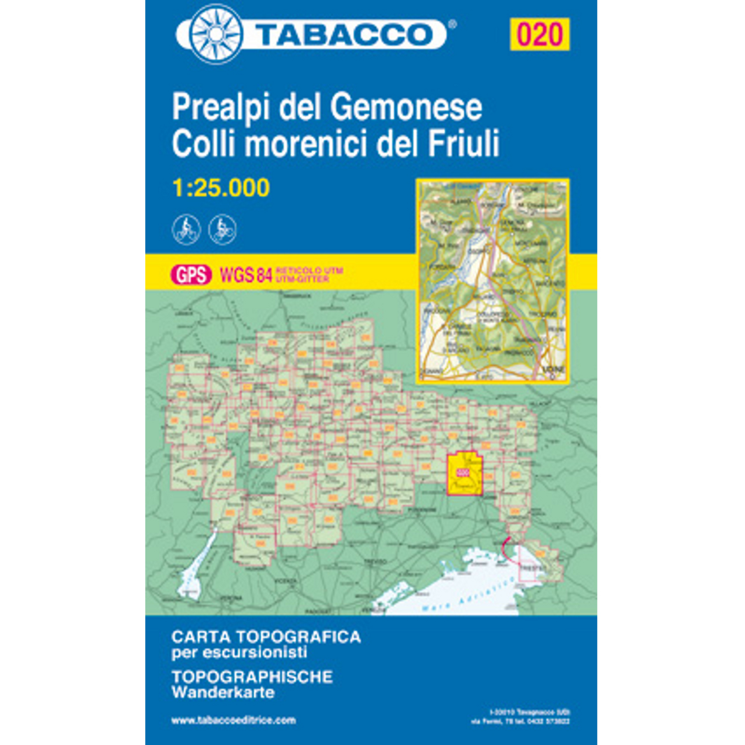 Tabacco Prealpi del Gemonese-C. Morenici del Friuli 020 Wk Topografische Karten