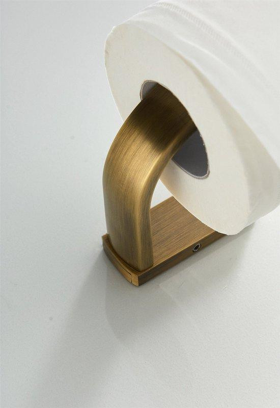 Unyqoos Wandtoiletpapierhouder van messing, Geborsteld brons, Retro toiletrolhouder voor wandmontage