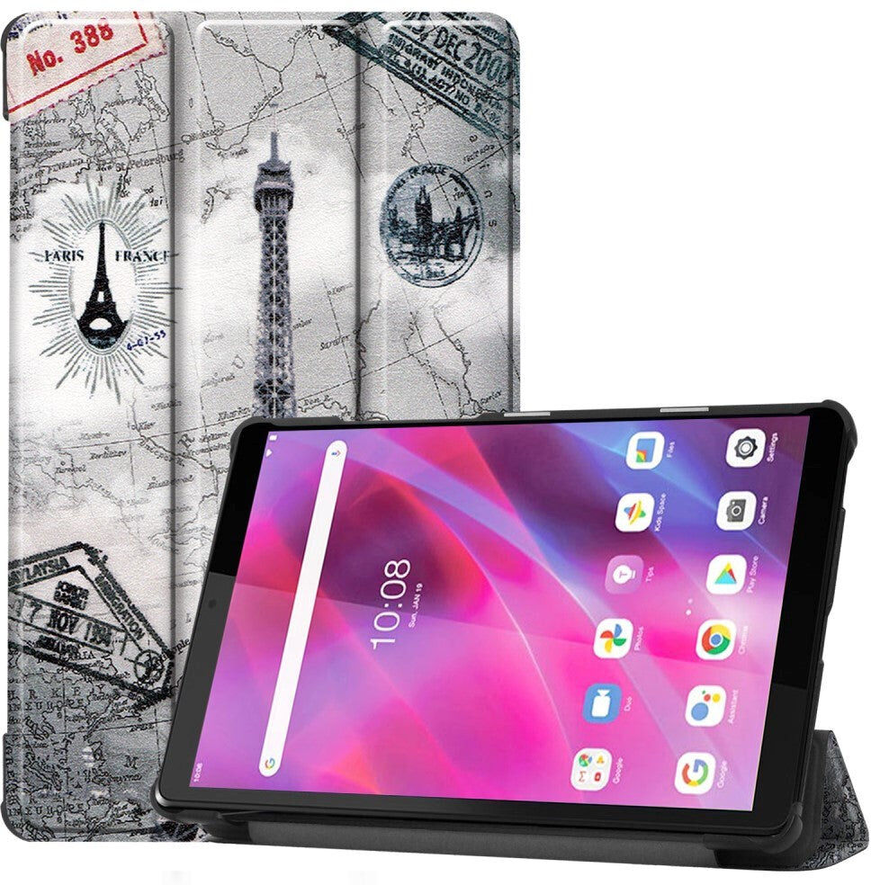 INCOVER Lenovo Tab M8 (3rd Gen.) 8" Læder Flip Cover m. Ståfunktion - Eiffeltårnet