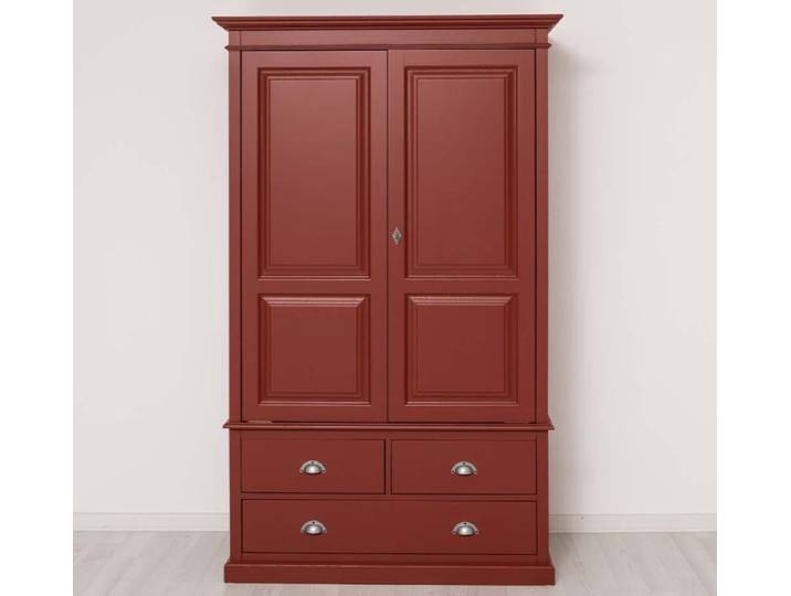 Landhaus-Kleiderschrank bordeaux rot