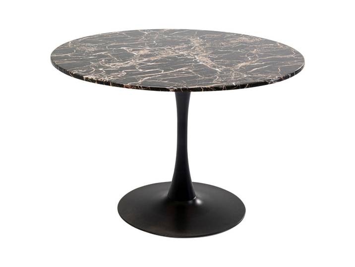 Kare-Design Esstisch, Braun, Grau, Schwarz, rund, Säule, Bodenplatte, 110x72x110 cm, Variantenauswahl, Esszimmer, Tische, Esstische, Esstische rund