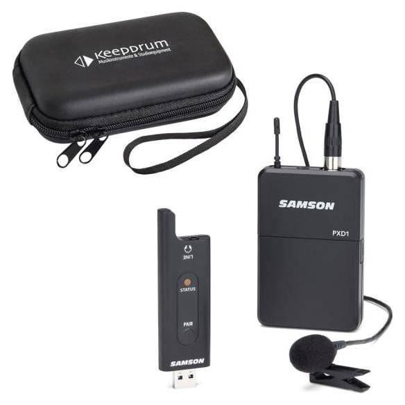 Samson XPD2 draadloos systeem met lavaliermicrofoon en beschermhoes