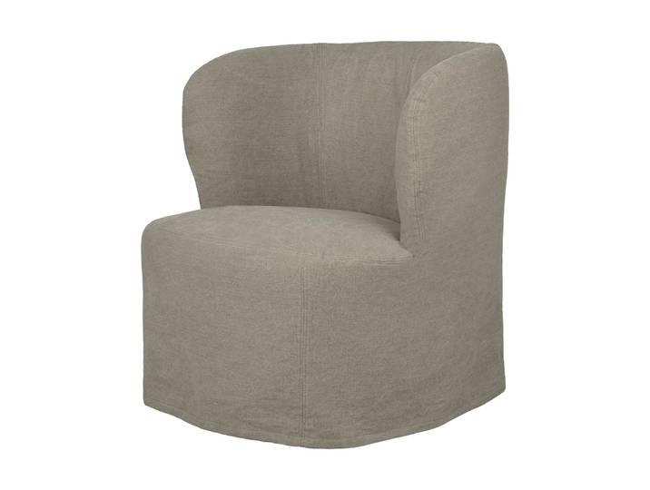GUBI Fauteuil lounge Stay Slipcover Linen 0024, taille S