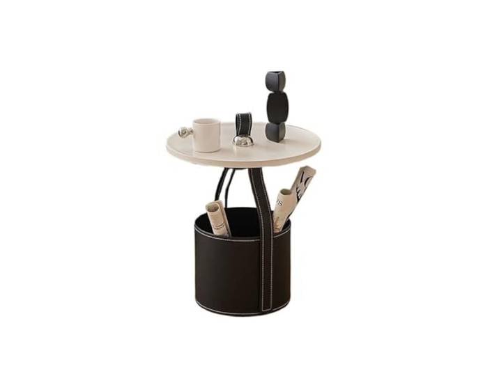 9bbhfJw4R Couchtisch im Landhausstil Tragbarer Beistelltisch, Kleiner Couchtisch for das Wohnzimmer, Sofa-Ecktisch, kompakter Nachttisch for kleine Räume(Schwarz)