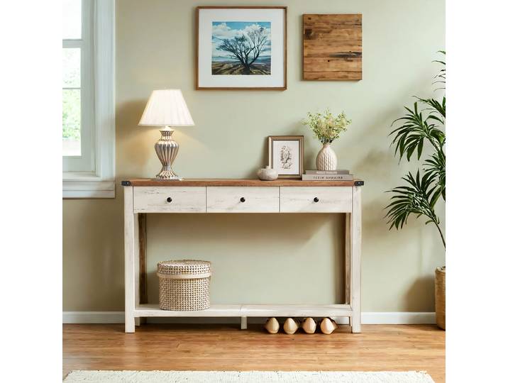 Table console Ulmberg 120 x 76 x 24cm Blanc