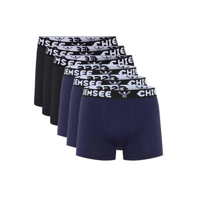 Boxershorts CHIEMSEE "Boxershort Boxer Briefs, Regular Fit 6P 6er Pack", Herren, Gr. L, schwarz (schwarz, dunkelblau), Obermaterial: 95% Baumwolle CO. 5% Elasthan EL., Unterhosen