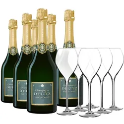 Weinpaket - Champagnes Deutz Brut Classic - 6 Fl. + 6 Champagnergläser - 4.5L